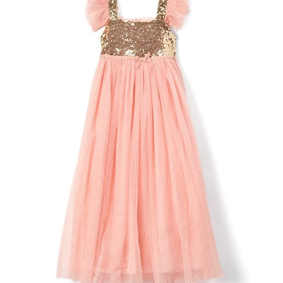 NWT ~ Girls Just Couture Sparkle Pink & Gold Skylar Dress $101 - Picture 2 of 10